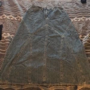 Denim maxi skirt